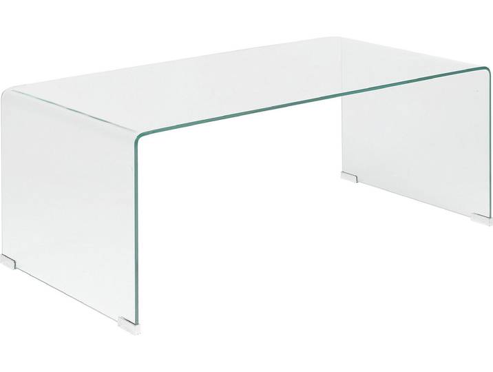 BELIANI Couchtisch Transparent 50 x 100 cm Sicherheitsglas Leicht transportierbar Multifunktional Universell Minimalistisch Skandinavisch Stil