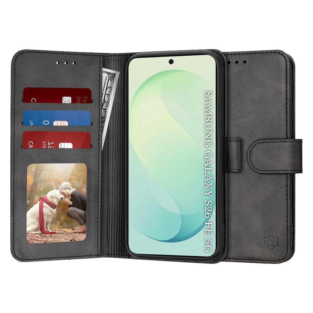 Techsuit - Diary Book - Samsung Galaxy S26 FE / S25 FE - Schwarz (Samsung Galaxy S25 FE, Samsung Galaxy S26 FE) (71891053)