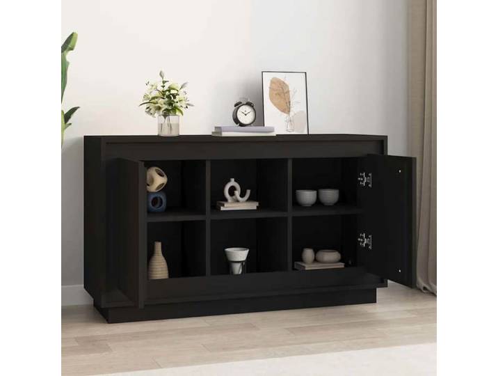 Armoire Vaisselier Durable - Noir - Buffet de cuisine - avec Rangement - Noir 102x35x60cm - Bois d'ingénierie LH4573954