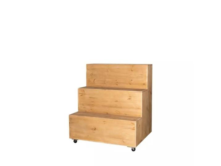 Présentoir fleuriste bois massif l99 3 niveaux sur roulettes