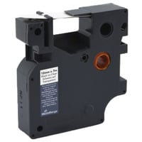 Kunststoff-Schriftbandkassette, 12mm, 7m, laminiert, schwarz auf transparent kompatibel zu Dymo D1/45010/S0720500