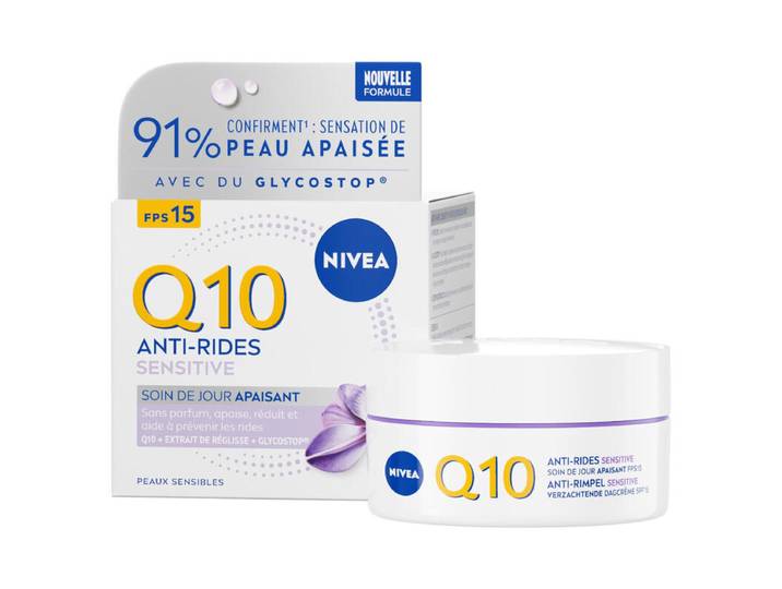 NIVEA Q10 Crème Anti-Rides Sensitive Soin Jour visage FPS 15 50 ml