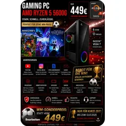 Gaming PC AMD Ryzen 5 5600G I16GB RAM I 500GB SSD