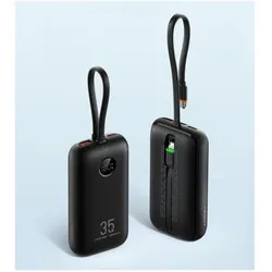 Veger W1188 (10000 mAh, 35 W, 37 Wh), Powerbank, Schwarz