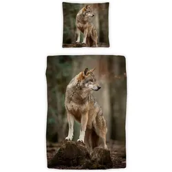 Traumschlaf, Bettwäsche, Wolf (Bettwäsche Set, 140x200 cm)