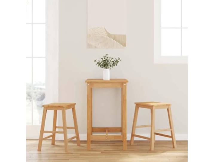 VIHHQGC Barstühle 2 STK. Massivholz Gummibaum mit Rückenlehne Massivholz Gummibaum, stoßfest, langlebig, vielseitig, moderne Optik, pflegeleichte Oberfläche