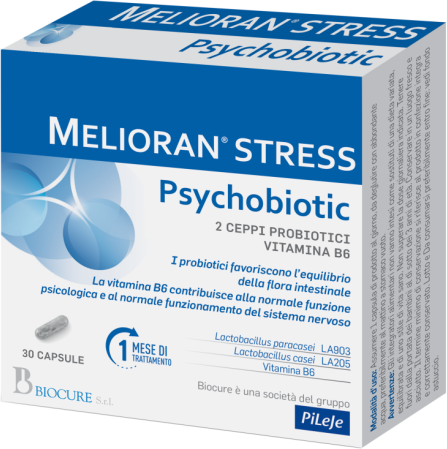 BIOCURE Srl MELIORAN STRESS Psychobiotic, 30 Capsule
