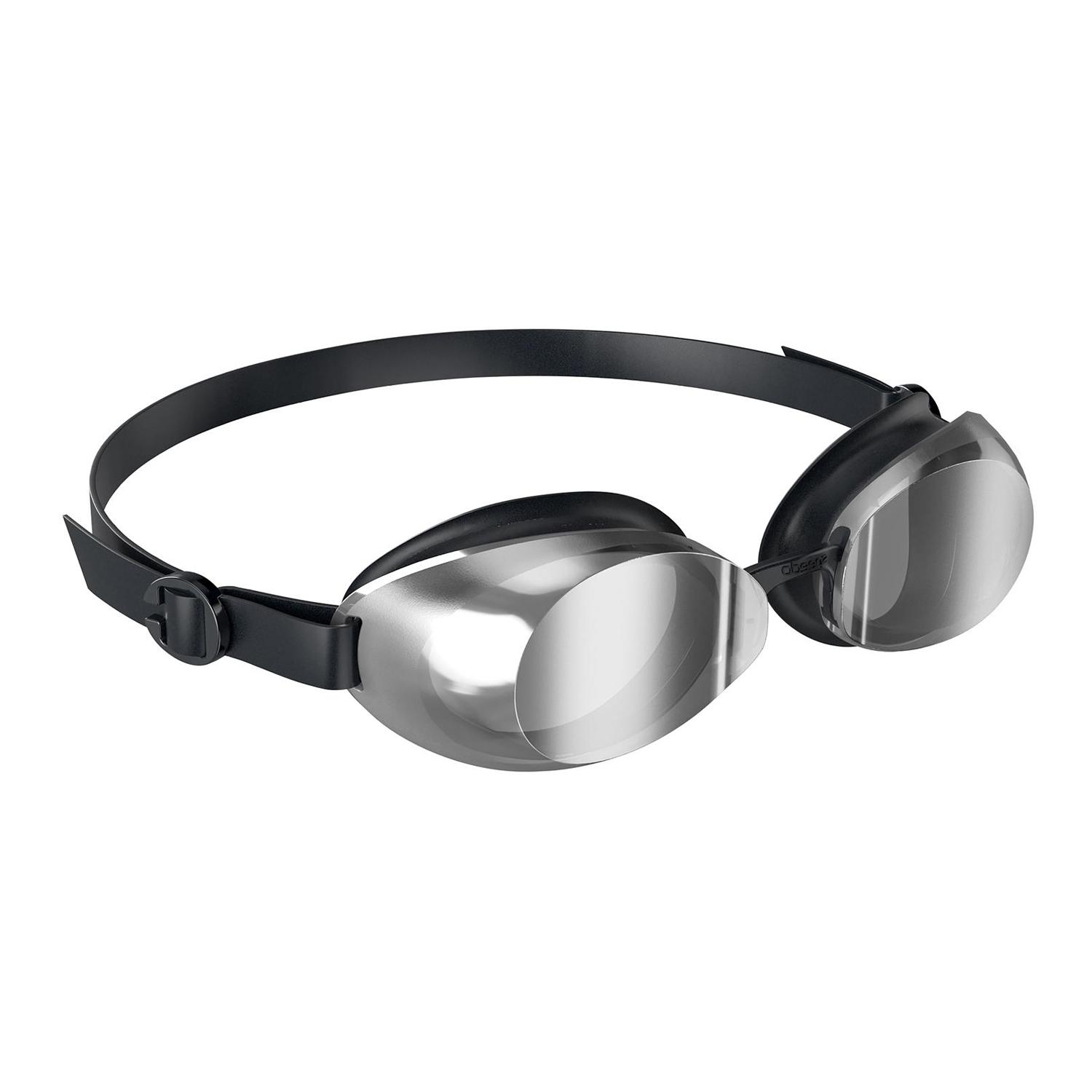 Speedo Unisex Jet 2.0 Spiegel Zwembril voor volwassenen (Zwart/Zilver)