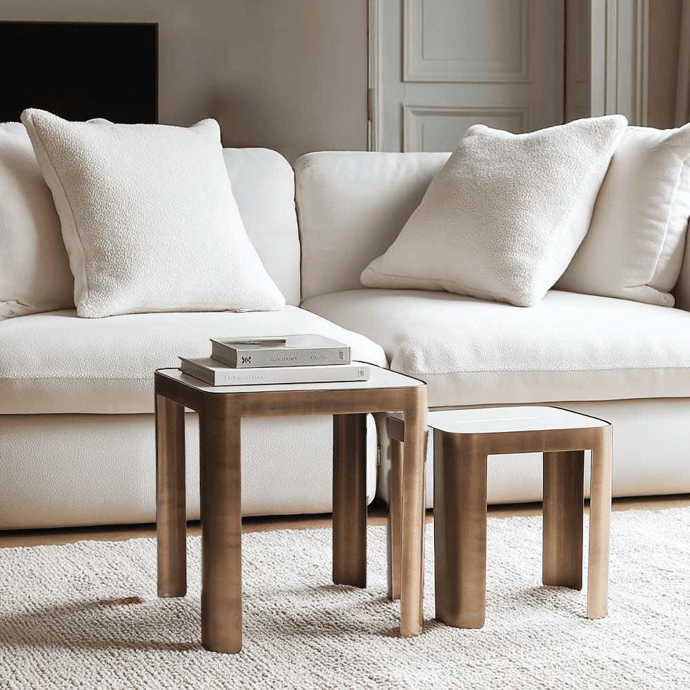 Ashcroft Bronze & Smoked Glass Side Tables - Set of 2