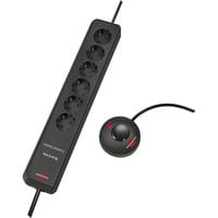 Eco-Line Comfort Switch Steckdosenleiste 6-fach anthrazit, 2 Meter Stromkabel und 1,5 Meter Schalterkabel