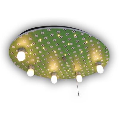 NIERMANN Deckenleuchte "Fußbälle", bunt (grün, silberfarben), 5, H: 7cm, 1 Stk., Leuchten, Kinderzimmer, Kinderlampe, Kinderlampe
