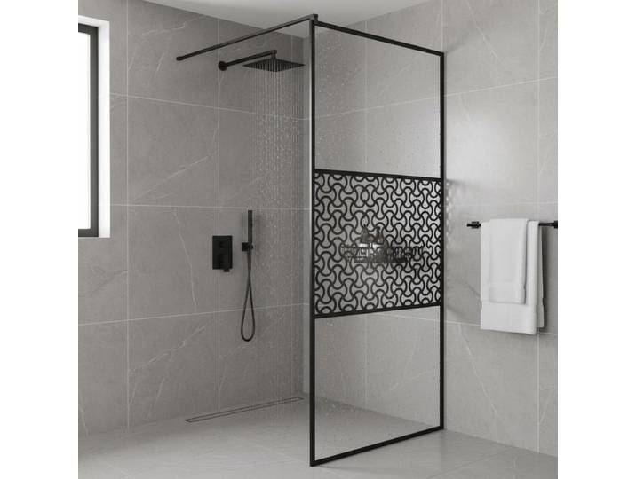 Paroi de douche walk-in – Paroi de douche en verre trempé transparent avec cadre en aluminium et profil réglable