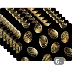PLATZSETS 6er-Set Eier - Gold - Muster Placemats 45x30 cm