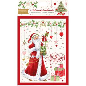 Heidel Adventskalender 40282, Weiße Weihnacht, gefüllt mit Edel-Vollmilchschokolade, 75g