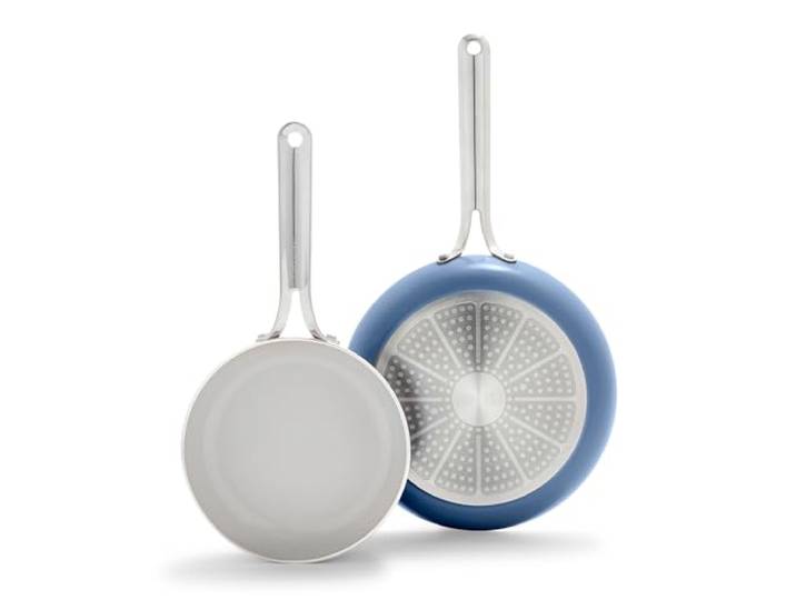 GreenPan Nova Bratpfannen-Set, 20,3 cm und 25,4 cm, Oprah's Favorite Things 2024, induktionsgeeignet, PFAS-frei, ungiftige Keramik-Antihaftbeschichtung, spülmaschinen- und ofenfest, schnelles