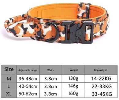 Inspired Finds Adjustable Tactical Dog Collar & Training Leash For Medium & Large Dogs orange l