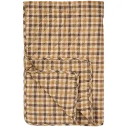 IB Laursen Quilt mit braunem Karomuster, 180 x 130 cm