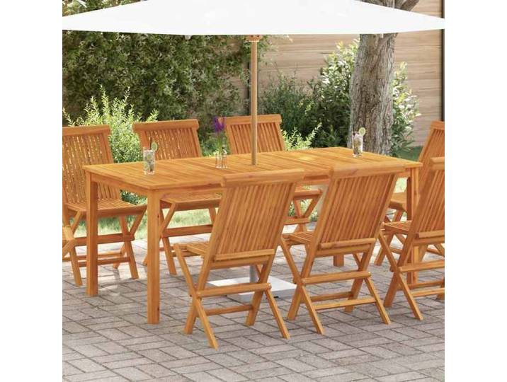 Automne/hiver  Brun Table à manger de jardin 180x90x75cm - bois massif d'acacia - Hauteur:75cm DEC7053119