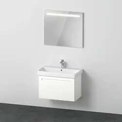 Duravit No.1 Möbelset 800, inklusive Waschtisch, Waschtischunterbau, Spiegel, N10158018180000, Farbe: Weiß Matt Dekor