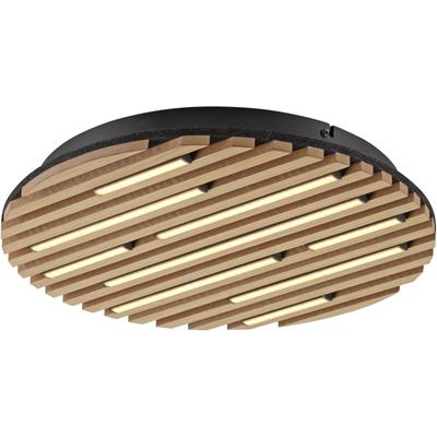 OTTO HOME Deckenleuchte "Ullii Akustikpaneele", braun (holz, natur), 1, Ø 40cm H: 5,7cm, 4 Stk., Leuchten, schwarze LED Diffuser, Holz, Akustik, Paneele, 3000K - Ø 40 cm, Deckenleuchte