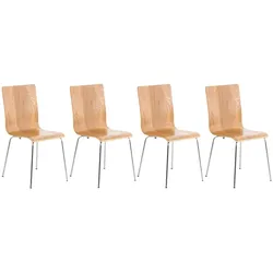 CLP 4er-Set  Wartezimmerstuhl PEPE mit ergonomisch geformten Holzsitz und Metallgestell I 4x Konferenzstuhl   In verschiedenen Farben erhältlich