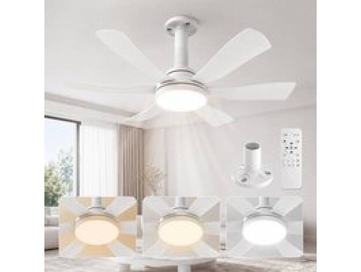 E27 Connection Only with Base Supplied Quick Installation Small Silent Ceiling Fan for Childrens Bedroom
