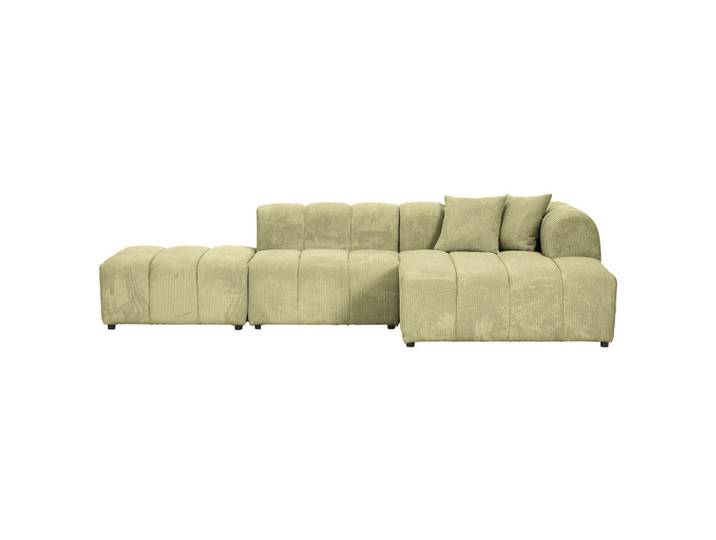 Carryhome Ecksofa, Hellgrün, Kunststoff, Füllung: Schaumstoffflocken, Ottomane rechts, L-Form, 313x162 cm, seitenverkehrt erhältlich, Rücken echt, Wohnzimmer, Sofas & Couches, Wohnlandschaften, Ecksofas