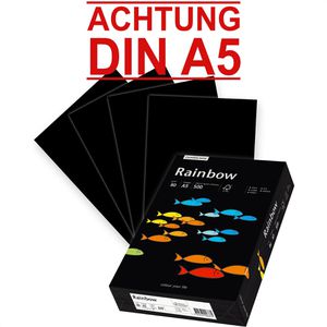 Papyrus Kopierpapier Rainbow 88373757, A5, 80g/qm, schwarz, 500 Blatt