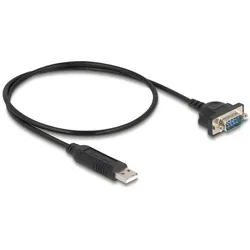 Delock USB RS-232 Adapter USB 2.0 zu D-Sub 9 Stecker mit Mut (0.50 m), Schnittstellenkabel