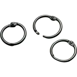 100 SPRINTIS Buchringe 14 mm, schwarz, 100 Stück, Buchbinderinge (offen geliefert) für Buchbindereien oder zum Binden von Dokumenten & Lernmaterial, Metall