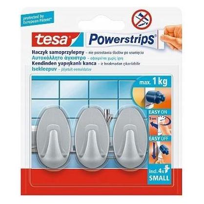 tesa Haki Powerstrips Ovaler kleiner grauer 3pcs (35778487)