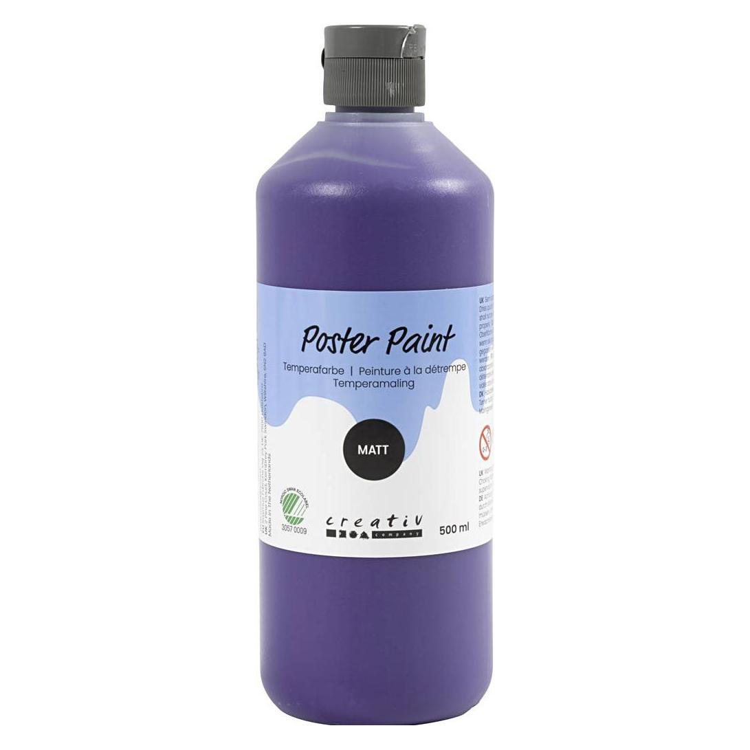 Creativ Company Poster Paint, matt, semi opaque, violet, 500 ml/ 1 bottle (500 ml) (70642244)