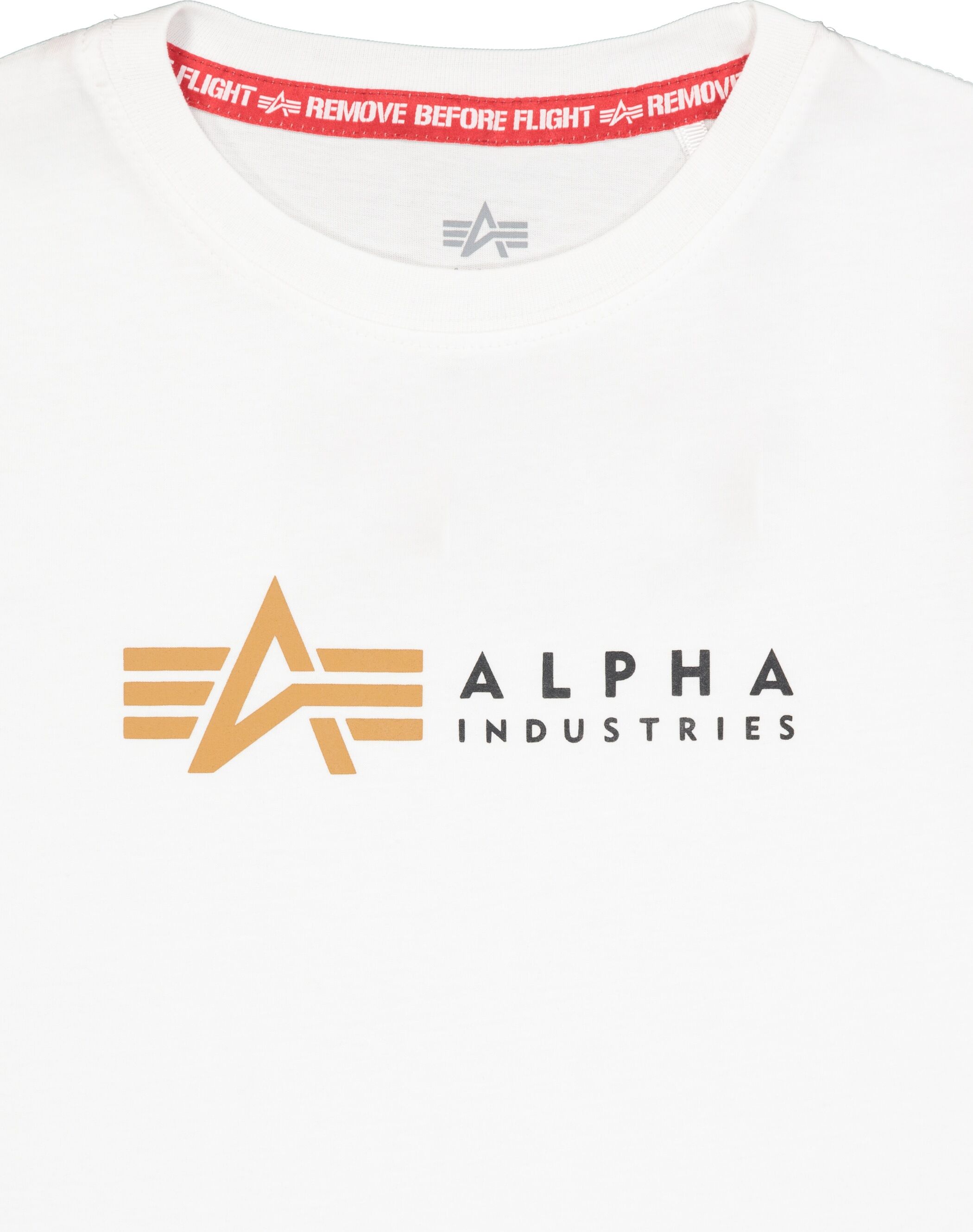 T-Shirt ALPHA INDUSTRIES "Alpha Label T-Shirt K", Mädchen, Gr. 16, weiß, Obermaterial: 100% Baumwolle, Shirts T-Shirt
