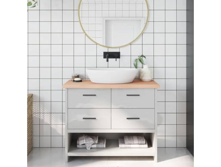 Waschtischplatte 100x40x(2-4) cm Massivholz Unbehandelt Eichenholz Massives Eichenholz, handgefertigt, Naturkante, unbehandelte Oberfläche, vielseitig nutzbar als Regal oder Tischplatte
