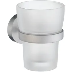Smedbo HOME - Zahnputzbecherhalter in Chrome gebürstet und Mattglas HS343