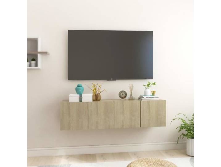 Meubles TV suspendus - Modernen-Stil - Chêne sonoma - Durable et Stable - Marron