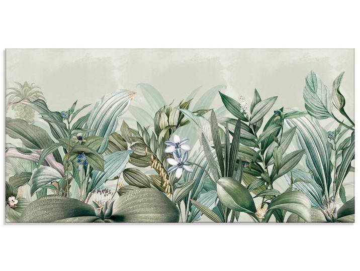 Glasbild ARTLAND Exotischer Floral Garten Landschaft , grün (farbe bild(er): grün), B:60cm H:30cm, Bilder, Glasbild, in verschiedenen Grössen