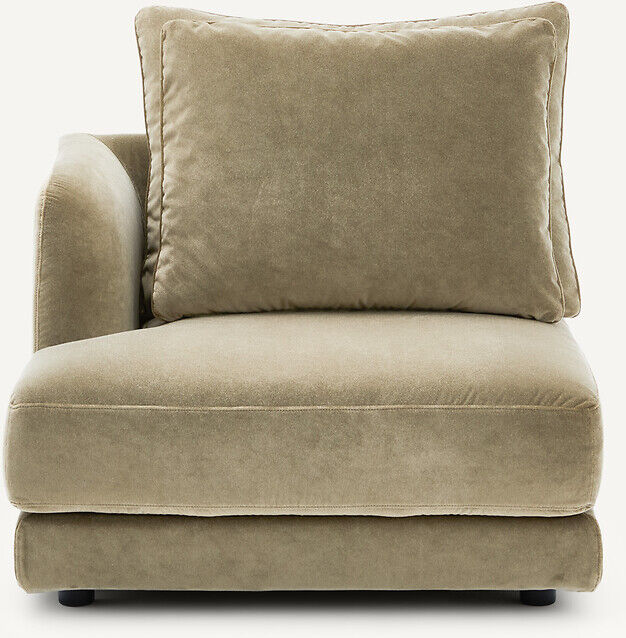 AM.PM Demi-canapé gauche, modulable, assise à angle droit, velours de lin, TIBERIO