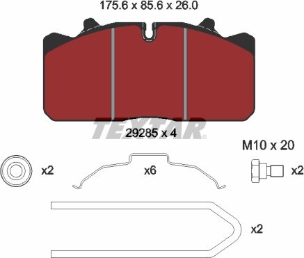 Textar Bremsbelagsatz, Scheibenbremse Lightweight Technology 2928502 Für Daf Man