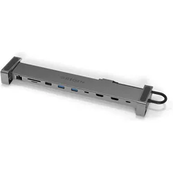 Origin Storage Travel Dock USB (USB-C, 10 Ports), Dockingstation + USB Hub, Grau
