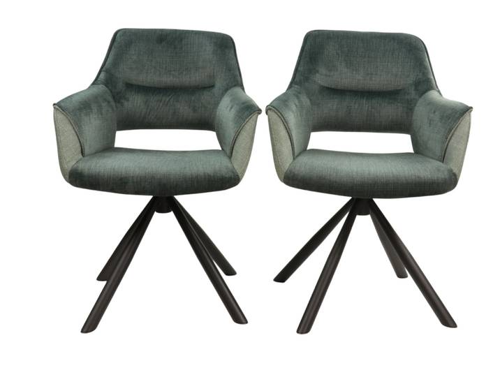 Paire de Fauteuil CHILKO tournant bleu