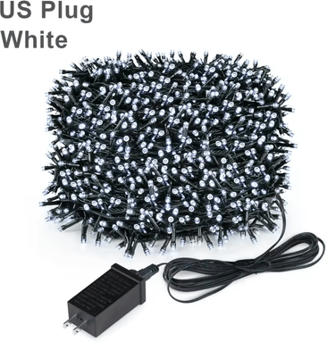 Inspire Curations Waterproof LED Christmas And New Year Fairy Lights white us Plug 50m 500leds