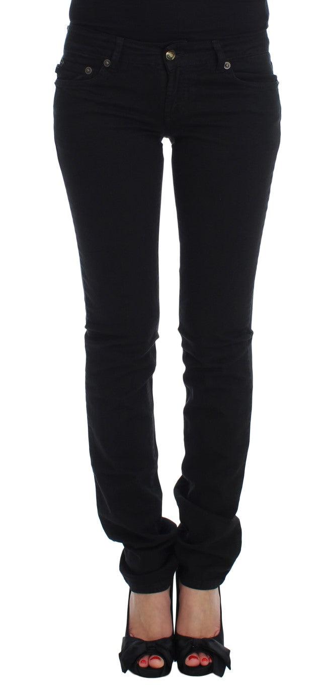 Cavalli Schwarze Baumwoll-Stretch Slim Skinny Fit Jeans