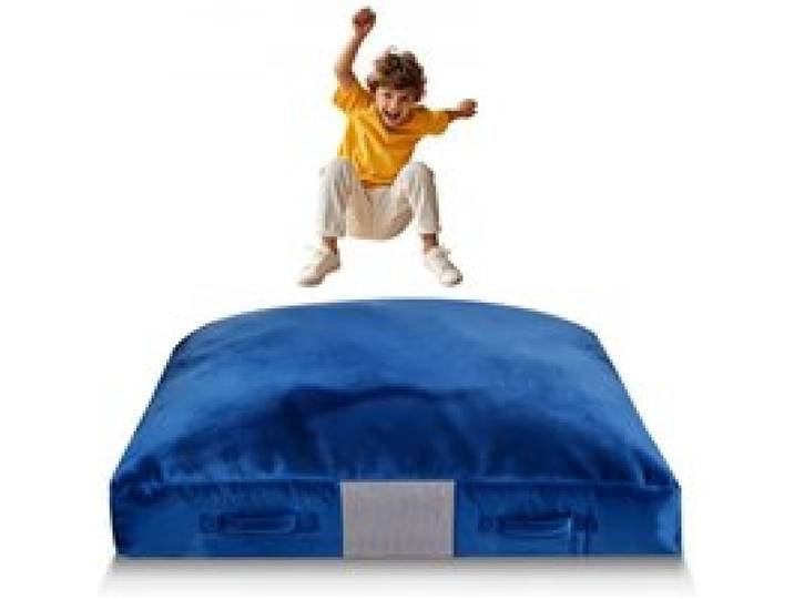 VEVOR Crashpad 150 x 150 cm, Kindermatte mit Schaumstoffblöcken & Waschbarem Bezug, Weiche Schaumstoff-Landezone, Fallschutzmatte, Ausstattung für Sinnesräume zum Springen Entspannen Spielen