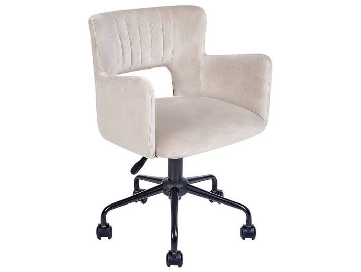 BÜROSTUHL Samtstoff Beige Sanilac