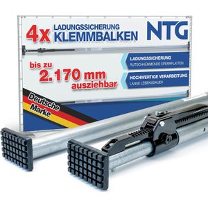 NTG Rundsperrbalken LS8080, Klemmbalken, Aluminium, universell, von 180 - 217 cm, 2 Stück