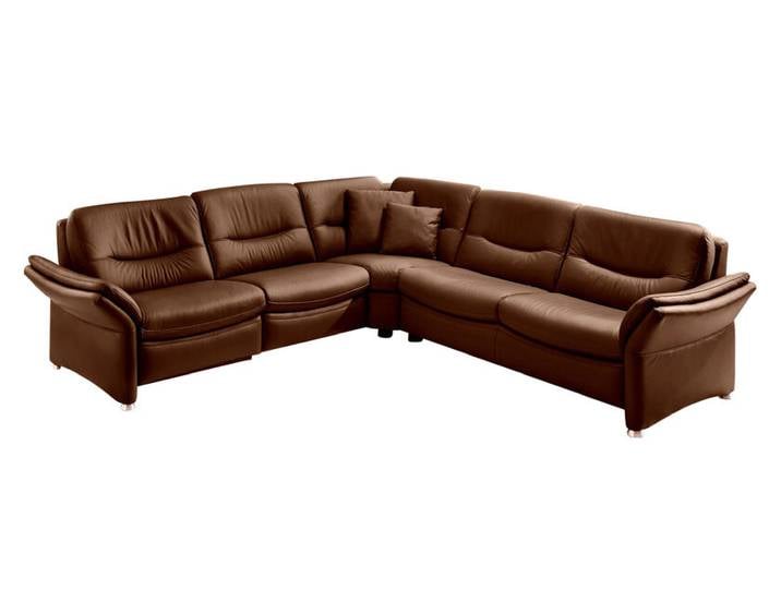 Ecksofa BRESCIA Leder Vivre parkettbraun