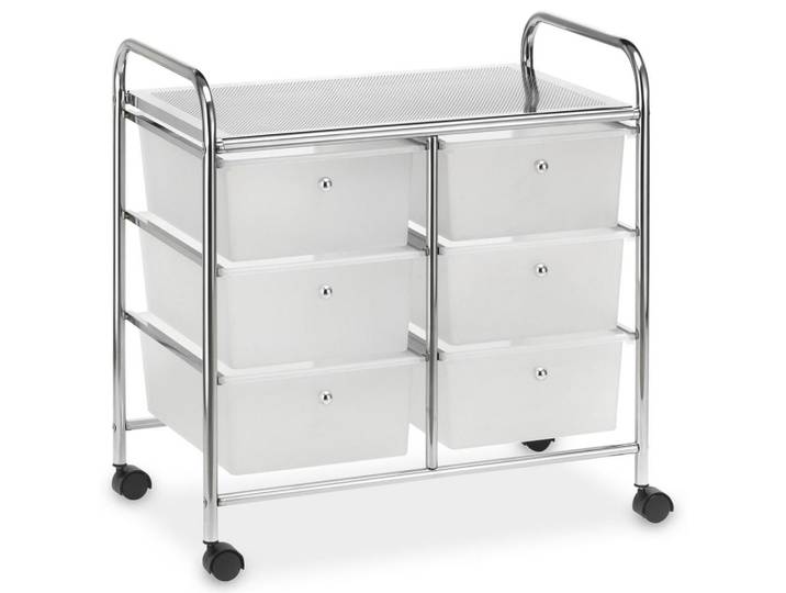 Idimex Badrollwagen Gina transparent, Transparent, Kunststoff, Metall, Mode, Rechteckig, 64x65x39 cm, Badezimmer, Badezimmerregale, Badregale