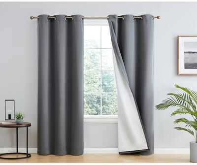 HLC.me Dakota Complete Blackout Drapery Heavy Thermal Insulated Efficient Window Curtain Grommet Panels, 2 Panels