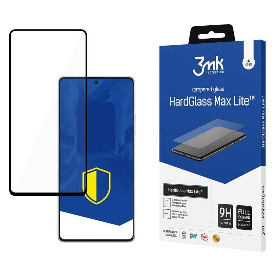 3MK HardGlass Max Lite Black Poco F5 Fullscreen Glass Lite (Xiaomi Poco F5) (3mk HardGlass Max Lite Black(612)-0)